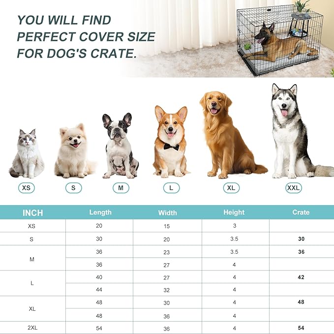 Explore Land Waterproof Dog Bed Cover Machine Washable Fluffy Dog Bed Replacement Cover, 48Lx36Wx4H inch, Gray