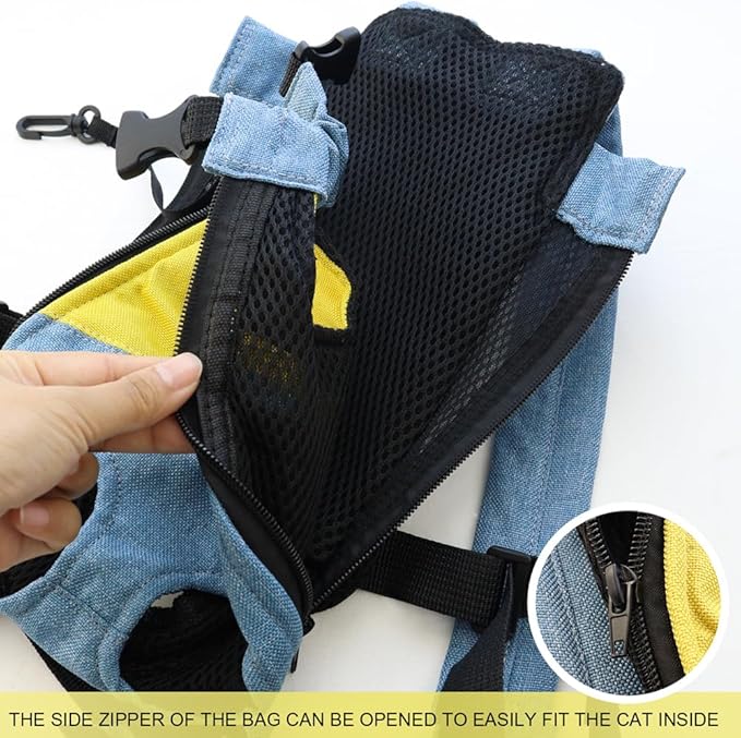 NAIHOD Pet Carrier Backpack, Adjustable Backpack Legs Out Easy-fit Chest Carrier for Medium Dogs Cats Puppies