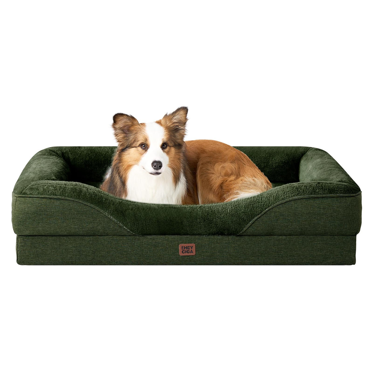EHEYCIGA Orthopedic XL Dog Bed for Large Dog, Memory Foam Dog Couch, Beige