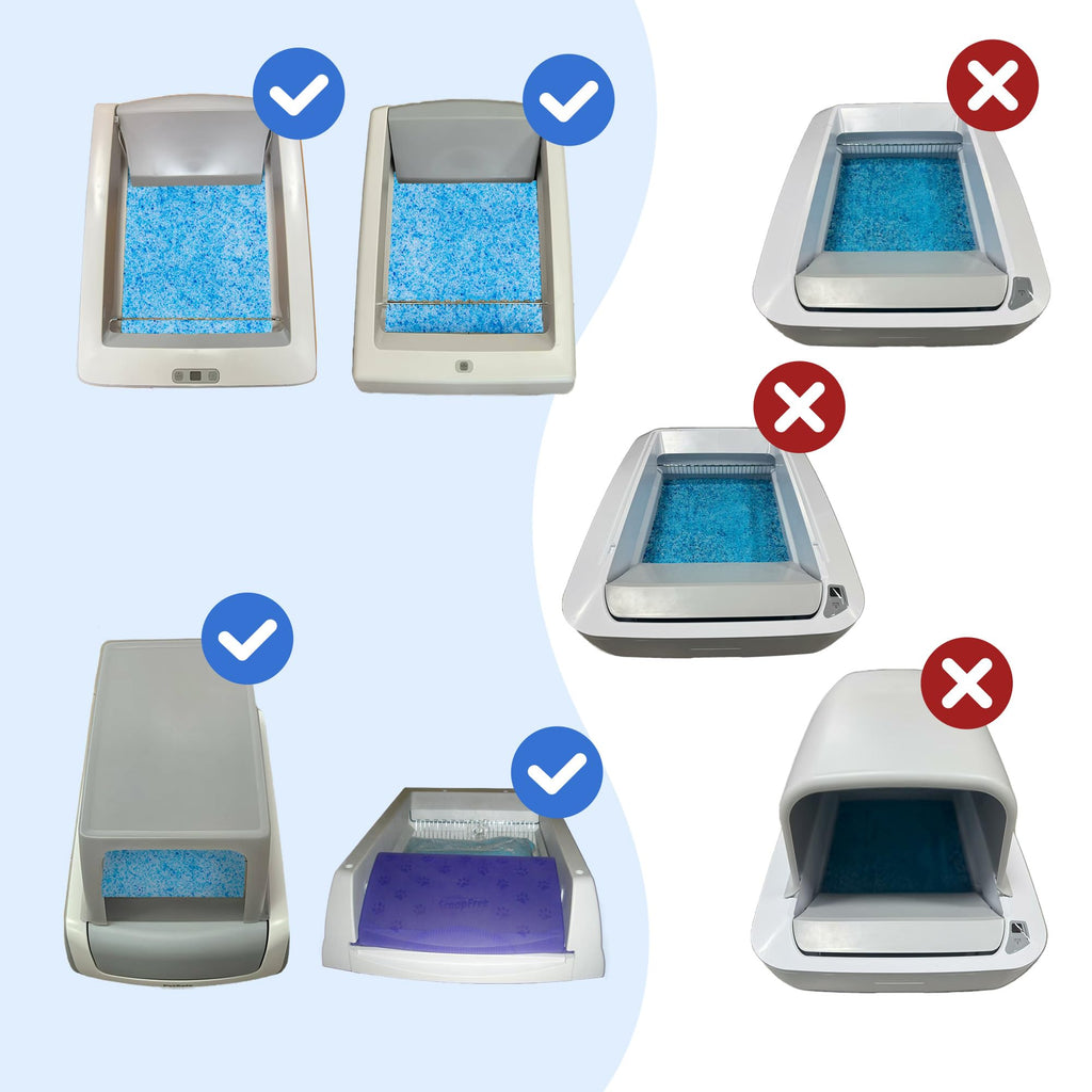 Crystal Cat Litter & Disposable Litter Trays 2 Sets, Compatible with Petsafe Scoop-Free Classic/Legacy/Smart Litter Boxes, Triple Leakproof, Premium Odor Control & Simple one-Hand Disposal