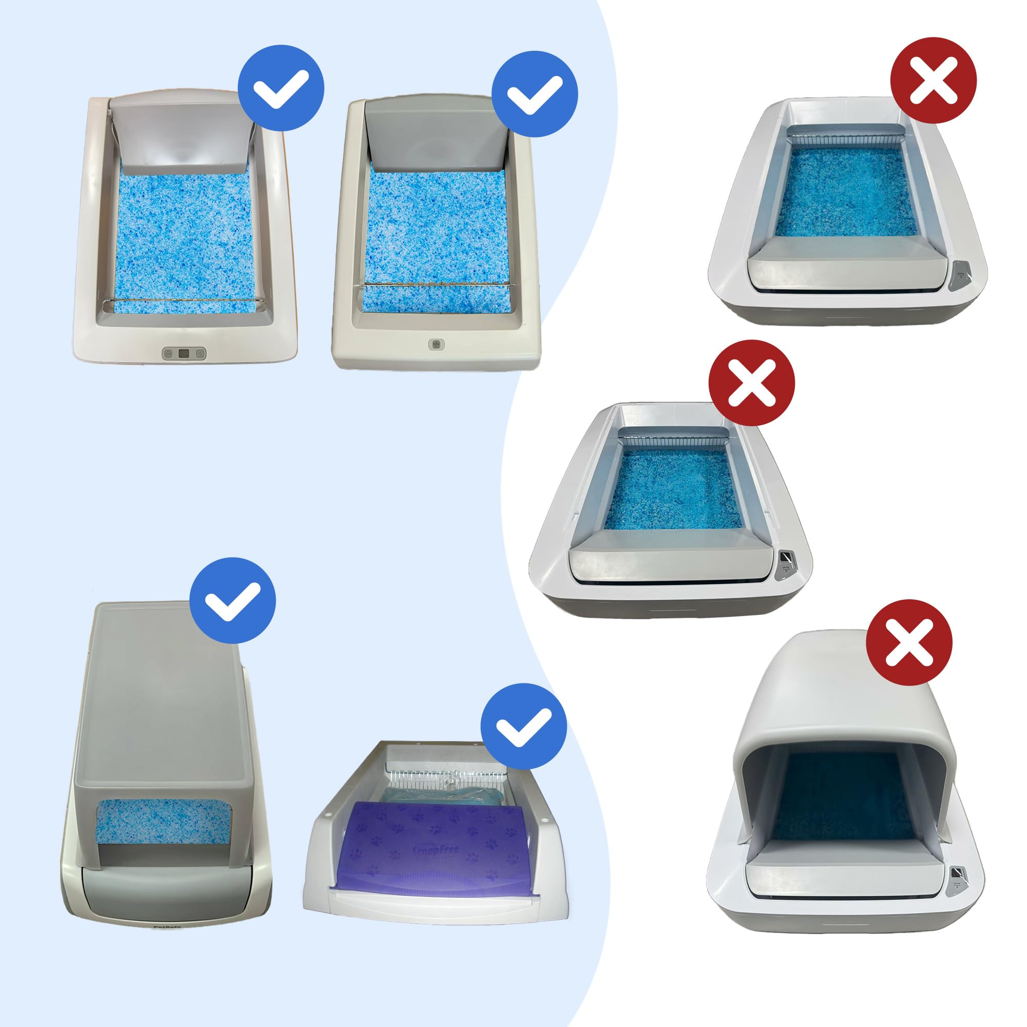 Crystal Cat Litter & Disposable Litter Trays 2 Sets, Compatible with Petsafe Scoop-Free Classic/Legacy/Smart Litter Boxes, Triple Leakproof, Premium Odor Control & Simple one-Hand Disposal