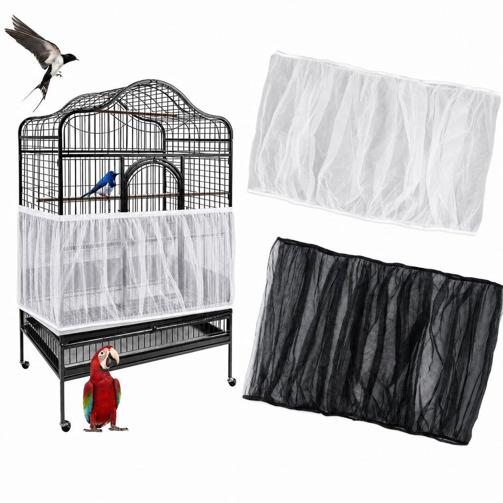 RAINFLOW 2 Pack Bird Cage Seed Catcher - Adjustable Bird Cage Skirt
