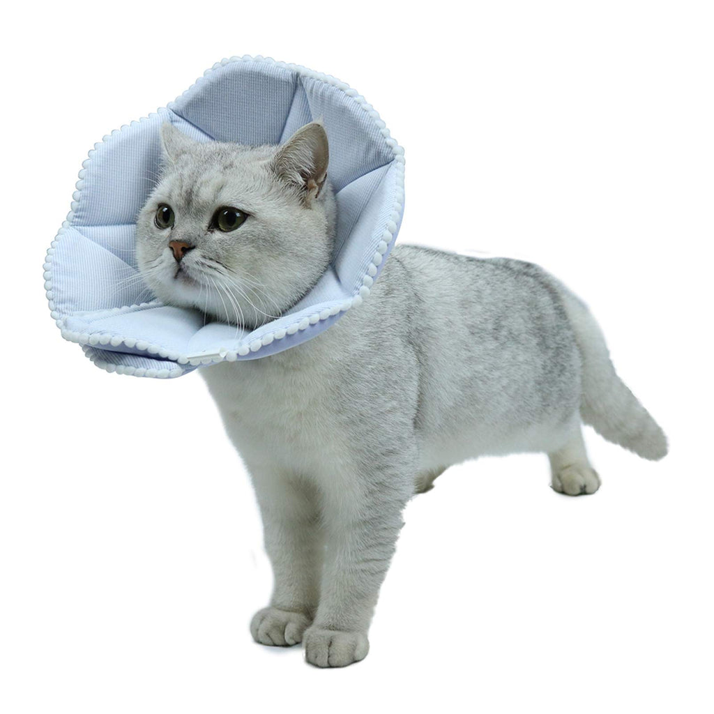 WZ PET Soft Cat Recovery Collar,Adjustable Dog Cat Cone,Dog Protective Cone Collar After Surgery,for Cats and Small Dogs,Medium,Blue