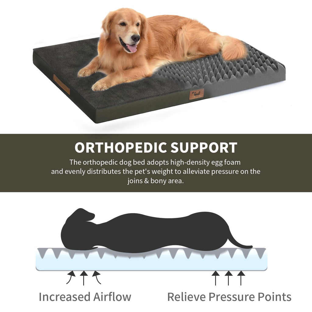 Tail Stories Waterproof Orthopedic Outdoor Dog Bed XL for Extra Large Dogs