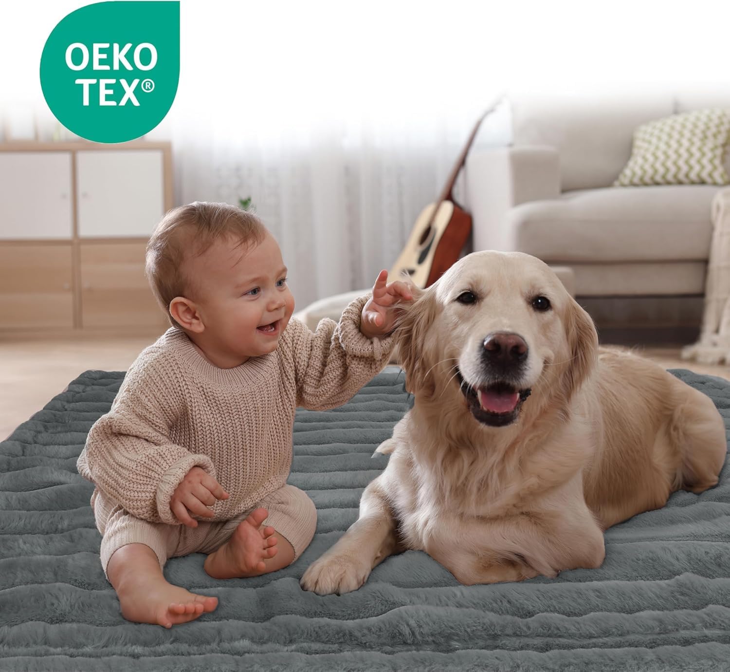 ZAKAPAWS Waterproof Pet Blanket for Large Dogs & Cats - Reversible Calming Plush, Washable Furniture Cover for Couch, Bed, Car Seat, Blocks Leaks, Stains & Pet Fur (Grey, 30"x40")