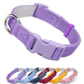 Dynmeow Soft and Breathable Cotton Dog Collar, Durable Adjustable Female Girl Pet Collar with Quick-Release Buckle, Lightweight for Sensitive Skin for Small and Medium Dogs, Purple, S