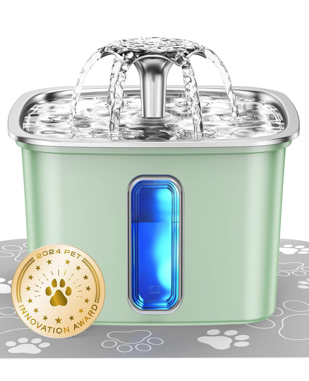Veken Innovation Award Winner Stainless Steel Cat Water Fountain, 108oz