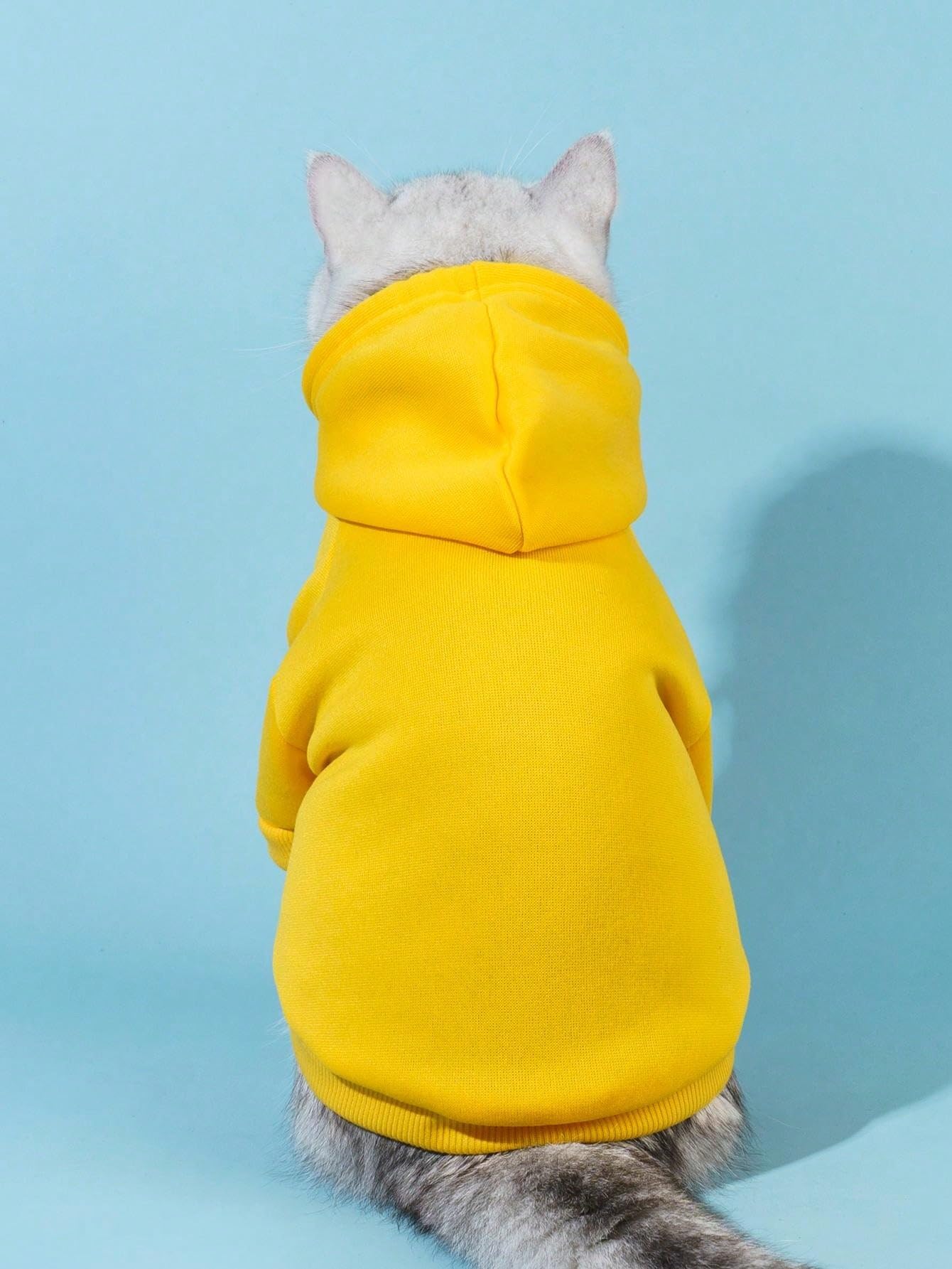 QWINEE Basic Dog Hoodie Sweatshirt Puppy Sweater Warm Cat Costumes Pet Clothes for Chihuahua Puppy Kitten Small Medium Dogs Yellow X-Small
