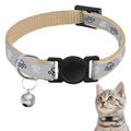 Cat Collar Breakaway, Reflective Kitten Collar with Bell, Khaki