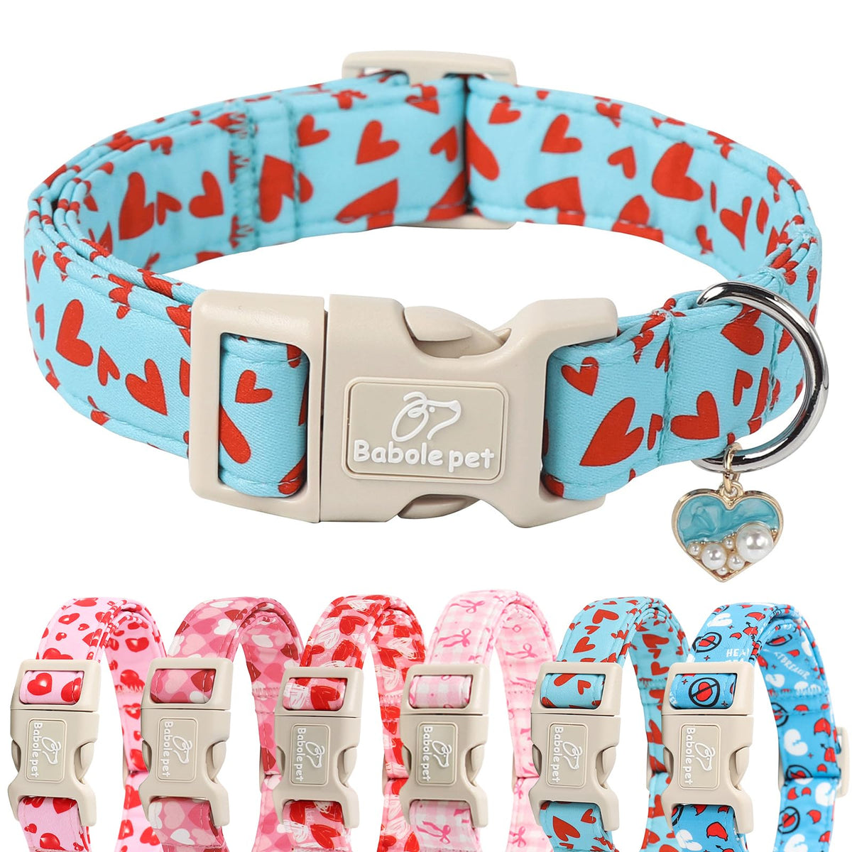 Babole Pet St Patricks Day Dog Collar for Small Dogs - Lucky Flower Shamrock Green Dog Collars, Cute Irish Clover Puppy Collar with Quick Release Buckle for Girls&Boys Dogs XS