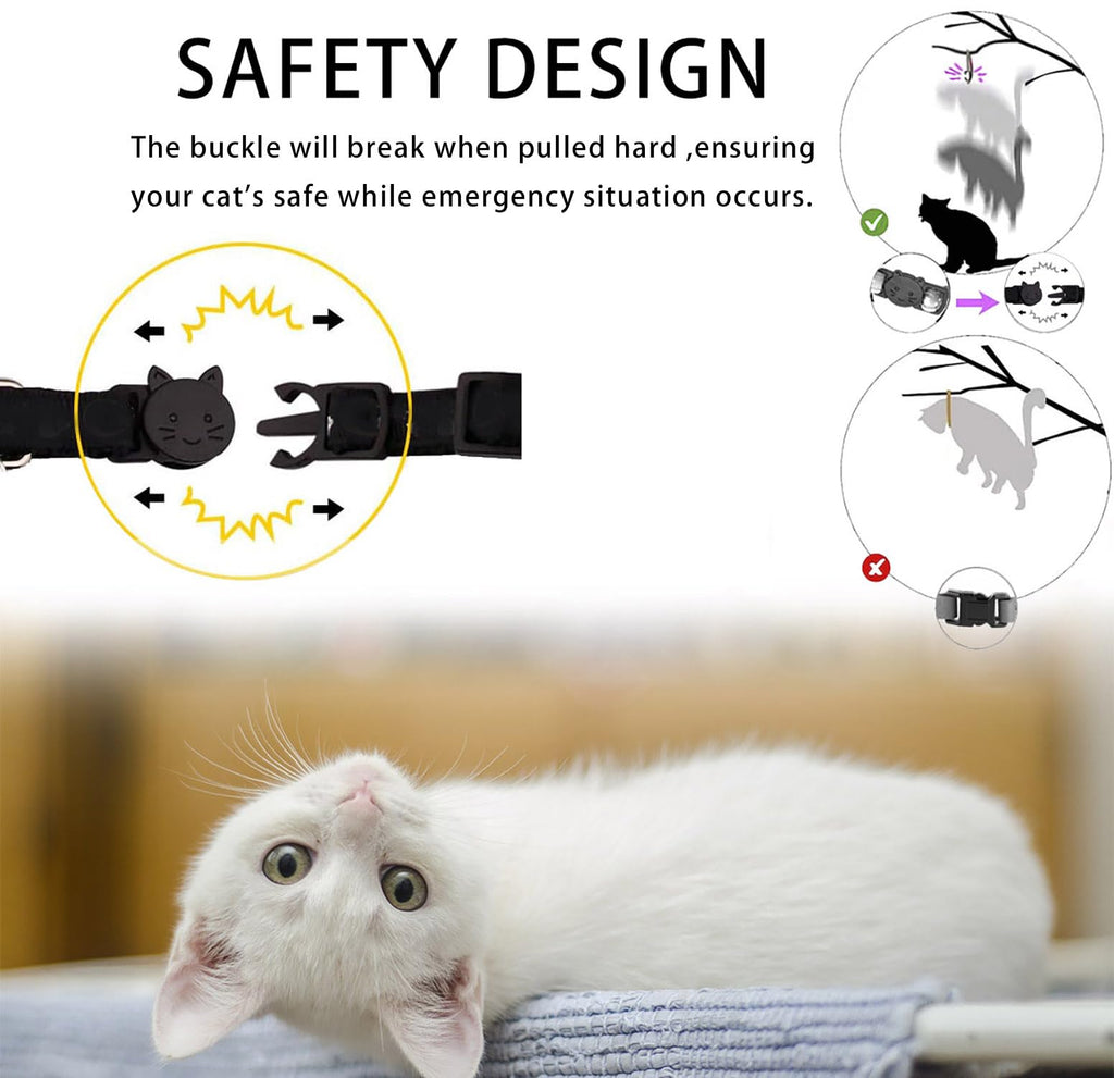 Cat Collar Breakaway with Bells,3 Pack Safety Adjustable Pet Collars,Ideal for Girl Boy Kittens. (Orange Green Pink)