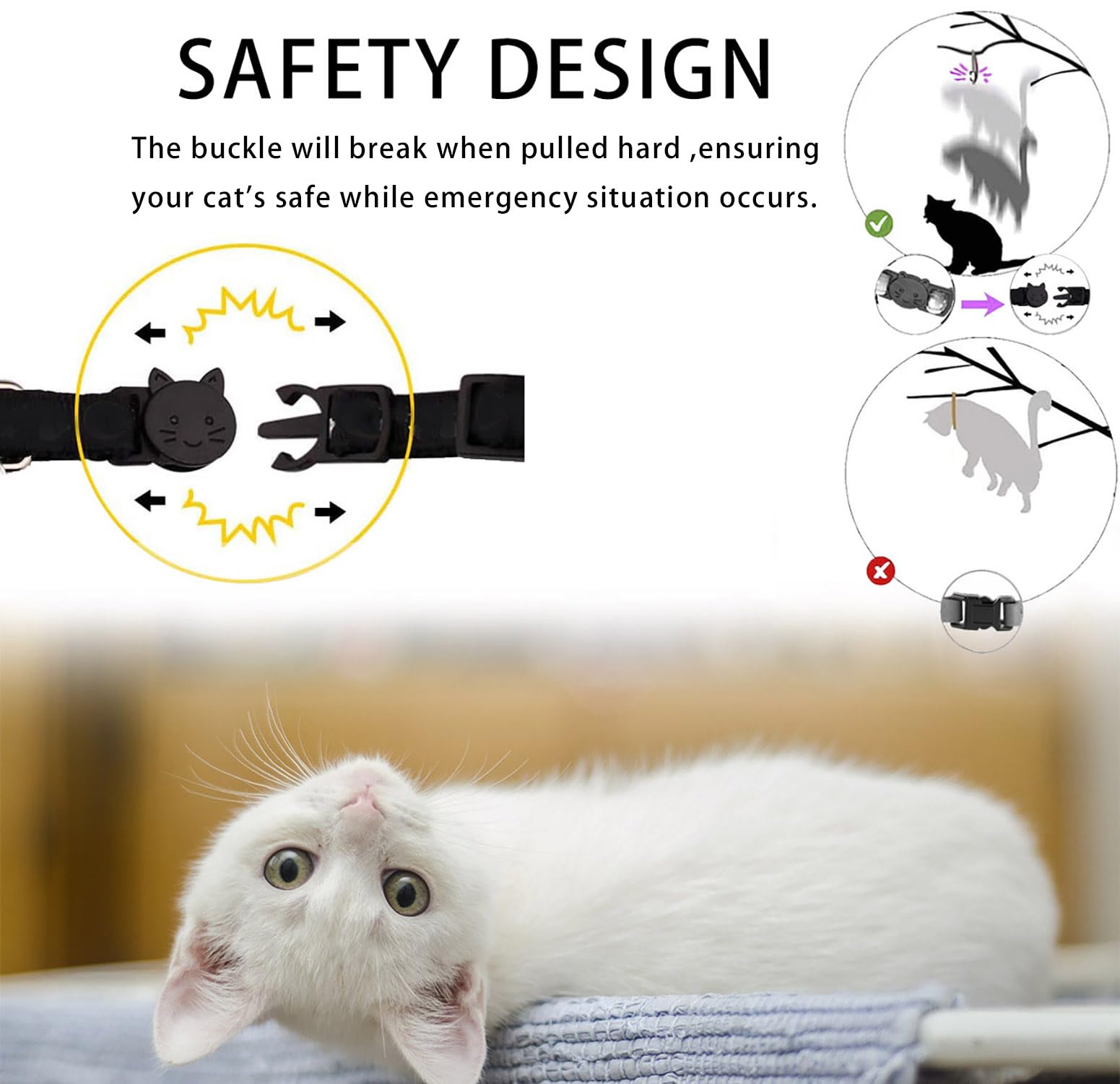 Cat Collar Breakaway with Bells,3 Pack Safety Adjustable Pet Collars,Ideal for Girl Boy Kittens. (Orange Green Pink)