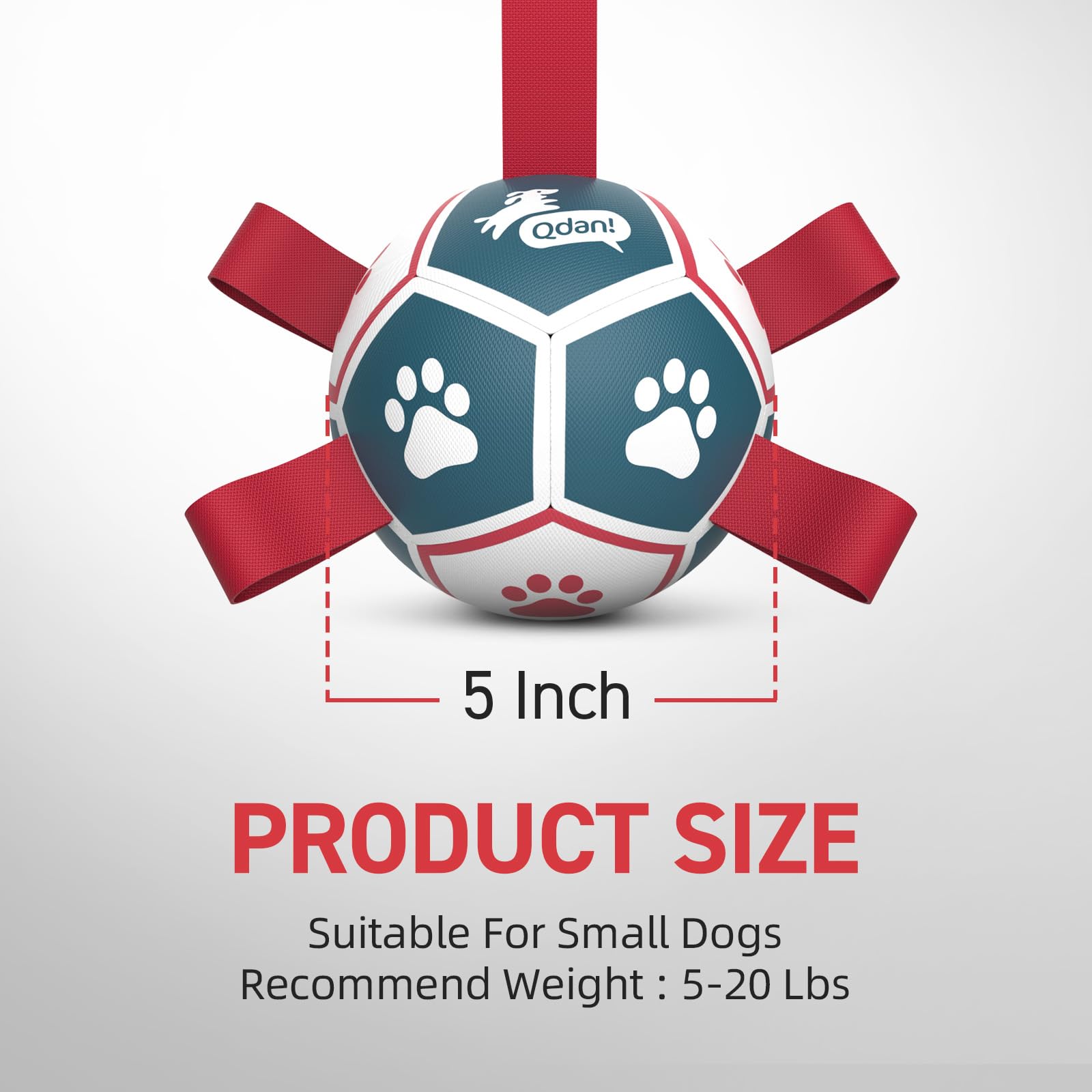 QDAN Small Dog Toys, Outdoor Indoor Toys to Keep Them Busy, Dog Soccer Ball