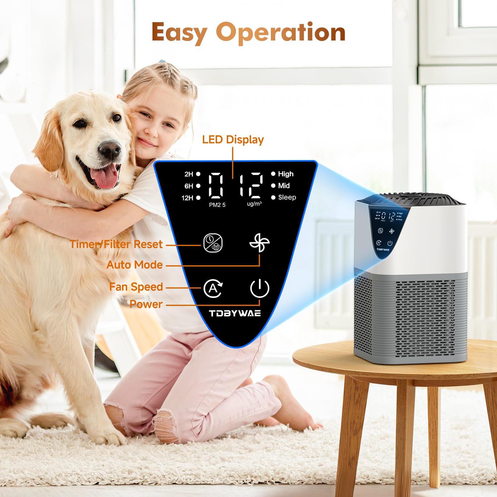 Air Purifiers for Home, H13 HEPA Filter, 25dB Quiet with Fragrance Diffuser