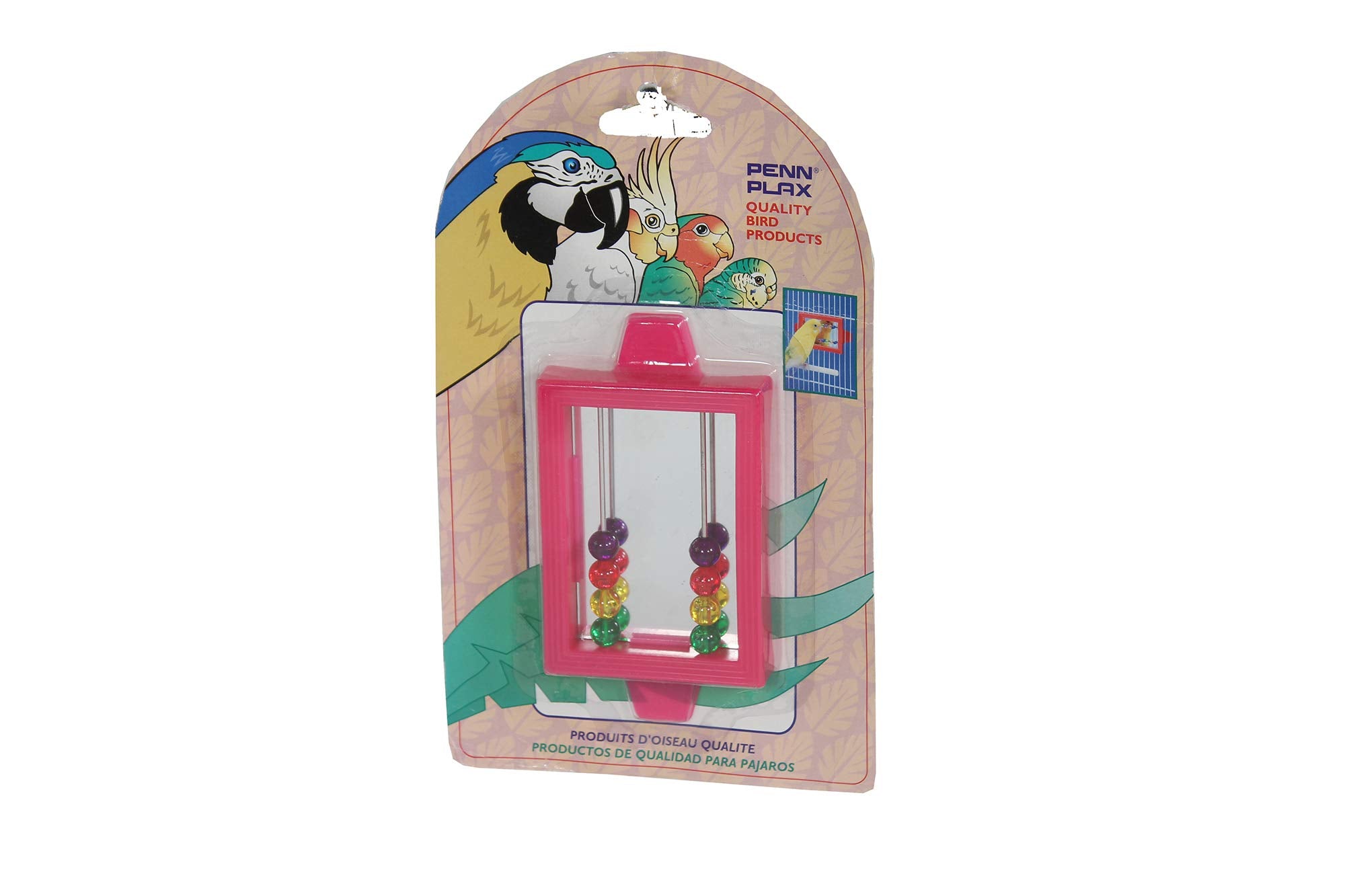 Penn-Plax Bird Life - Mirror with Beads Toy | Easy to Attach to Any Bird Cage | Keep Your Birds Entertained and Stimulated (BA507)