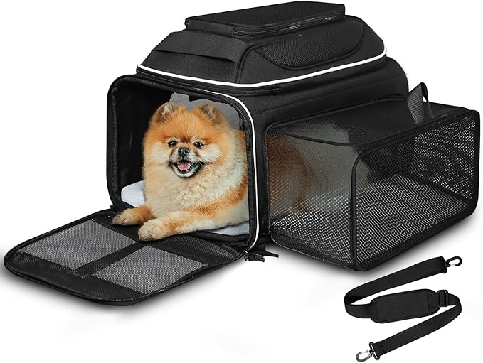 Petskd Top and Side Expandable Small Pet Carrier Airline Approved