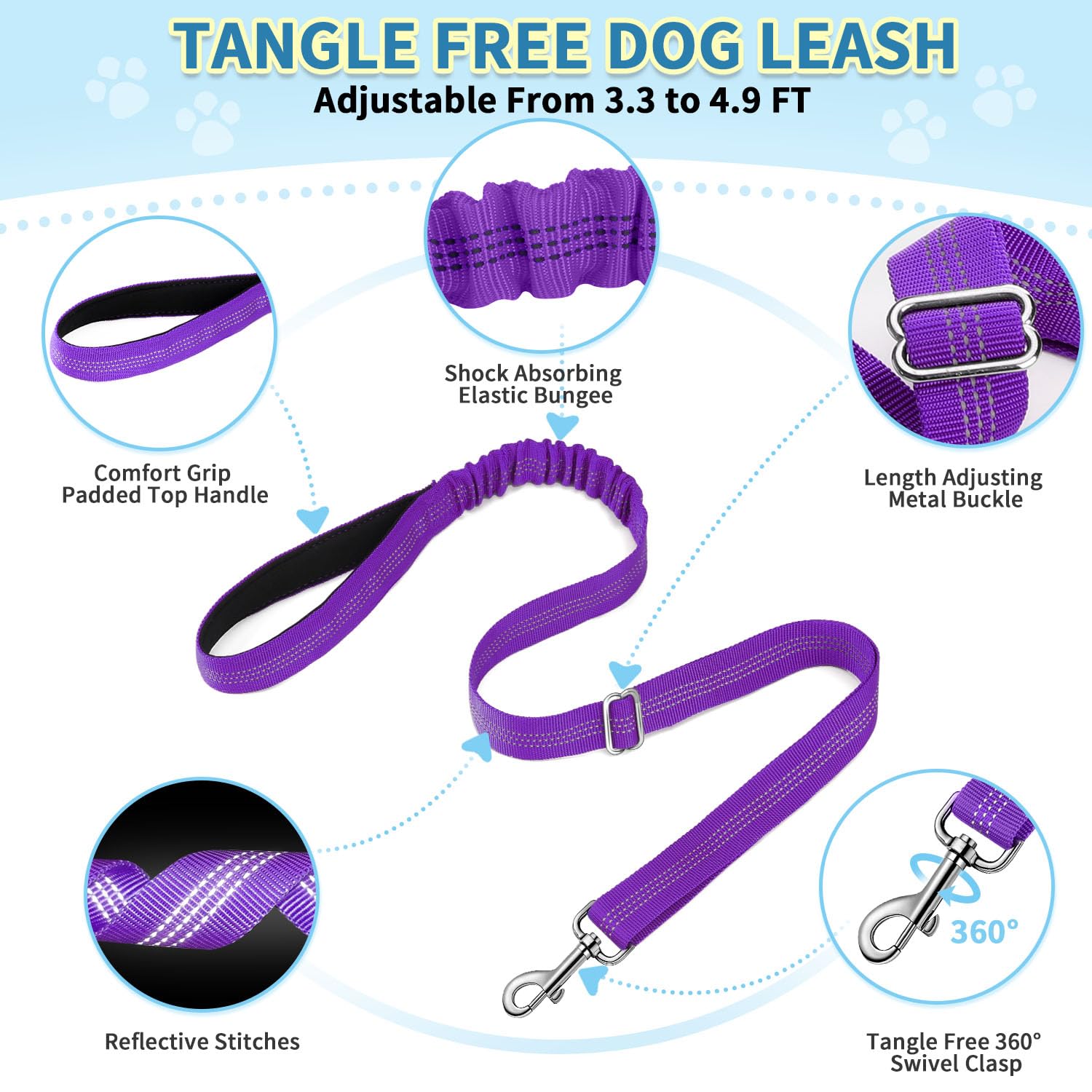 SlowTon No Pull Small Dog Harness and Leash Set with Front Clip