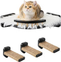 COOLEX Cat Wall Shelves - 3 Steps Scratch Post & Hammock Bed with Plush Cover, Climbing Shelf for Indoor Cats (Black)