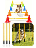TINEPRY Dog Agility Training Hurdle Cone Set, Adjustable Dog Agility Equipment Obstacle Course Backyard Equipment for Pet Exercise