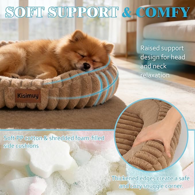 KISIMUY Orthopedic Dog Bed, Hip & Joint Support Dog Crate Pad for Puppy