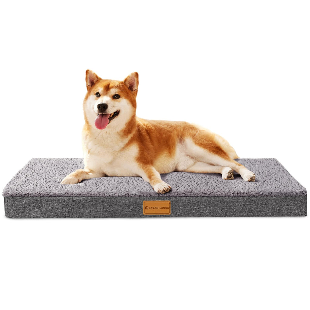 Patas Lague Orthopedic Large Dog Bed Washable Pet Sofa Mat 36''X24'' Grey
