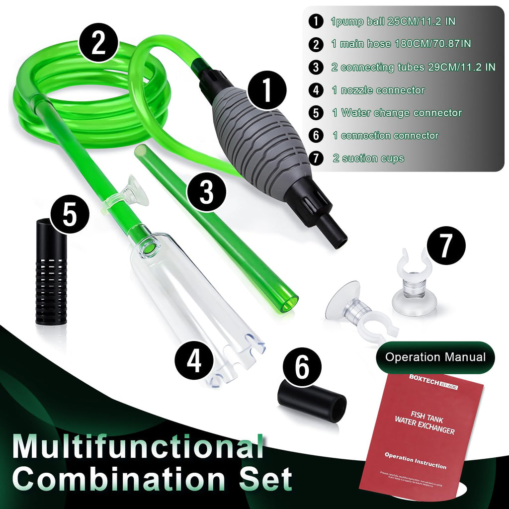 boxtech Fish Tank Water Change,Aquarium Gravel Vacuum Siphon
