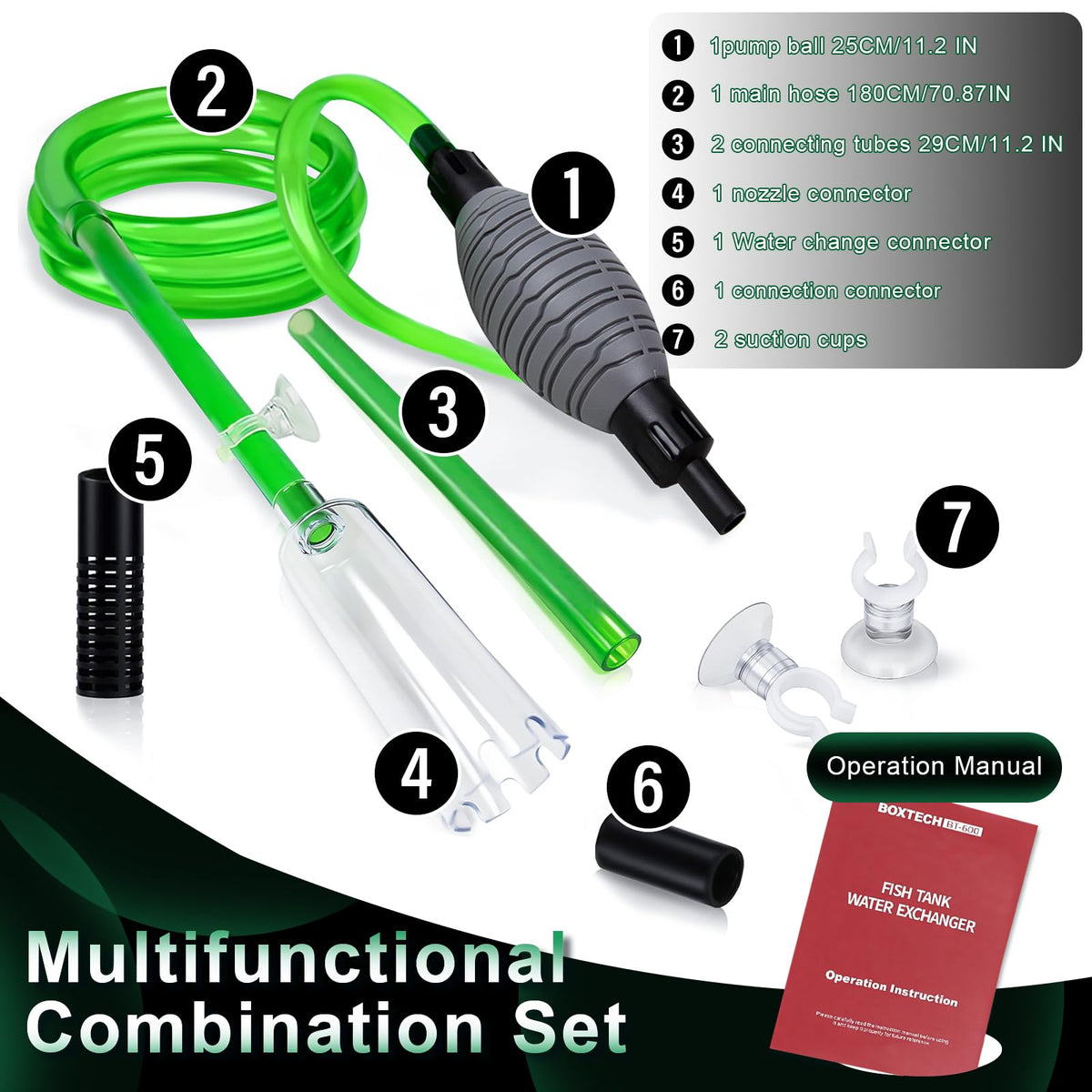 boxtech Fish Tank Water Change,Aquarium Gravel Vacuum Siphon