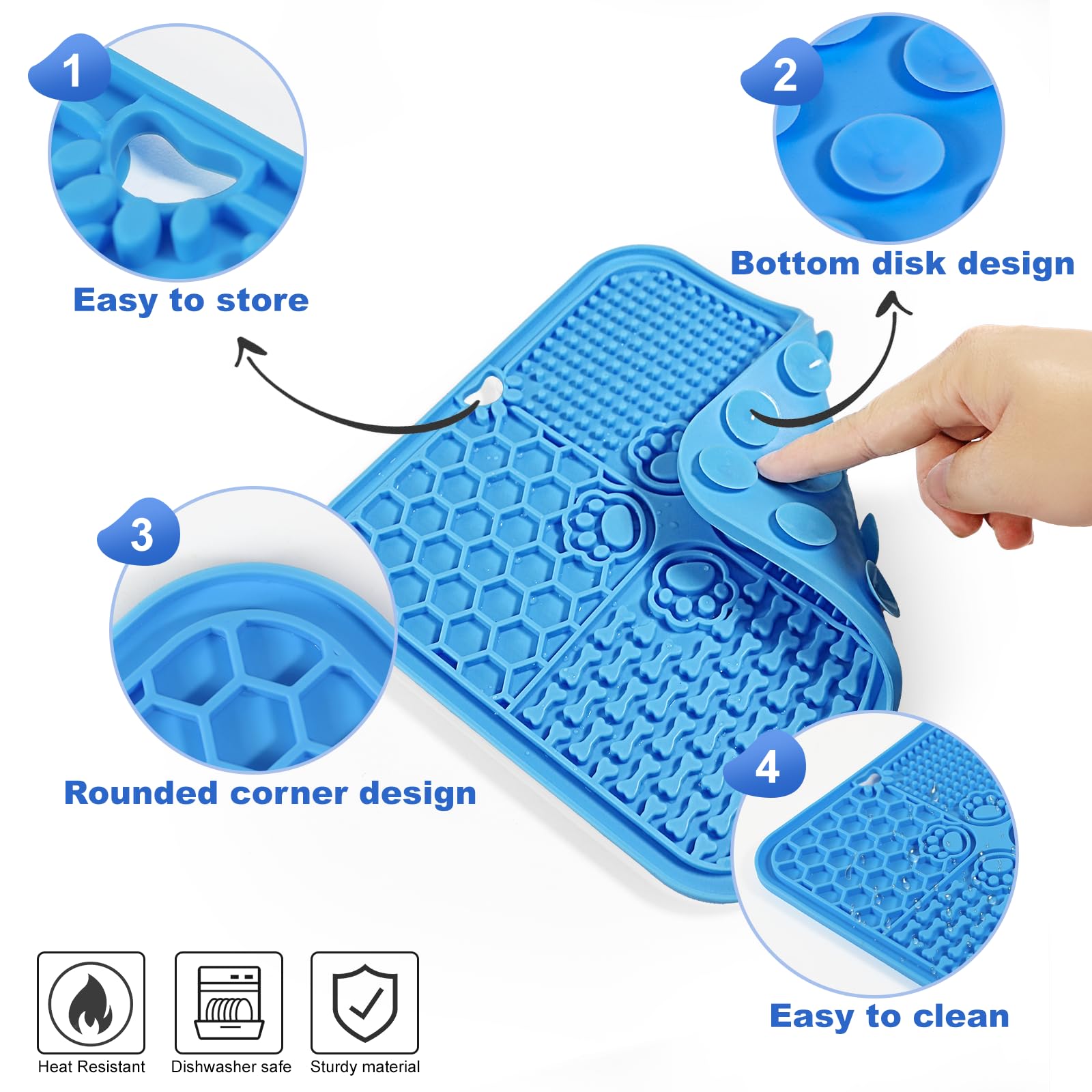 Lick Mat for Dogs, Slow Feeder with Suction Cups for Dog Anxiety Relief