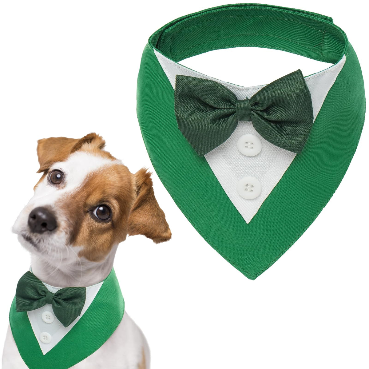 FUAMEY Dog Tuxedo for Large Dogs Suit Bandana Wedding Outfit Bow Tie Collar