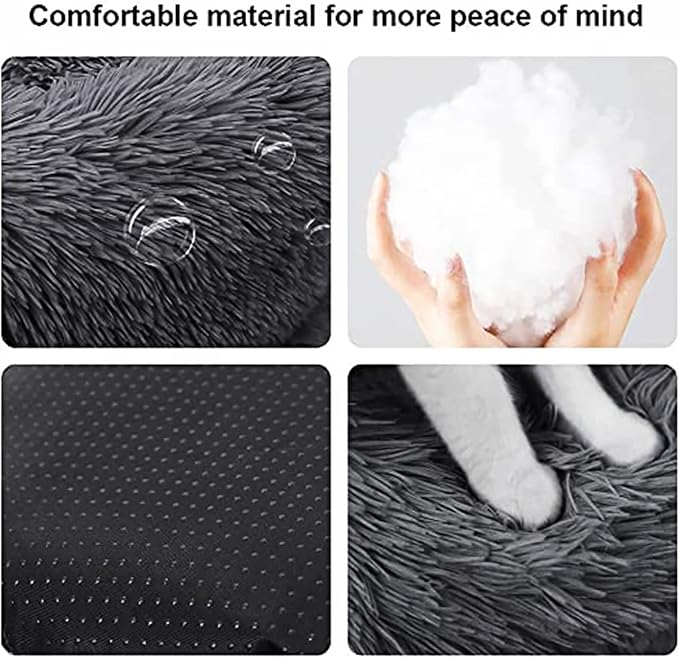 Nisrada Dog Bed for Small Medium Large Dogs, 30 inch Calming Dogs Bed, Washable-Round Cozy Soft Pet Bed for Puppy and Kitten with Slip-Resistant Bottom