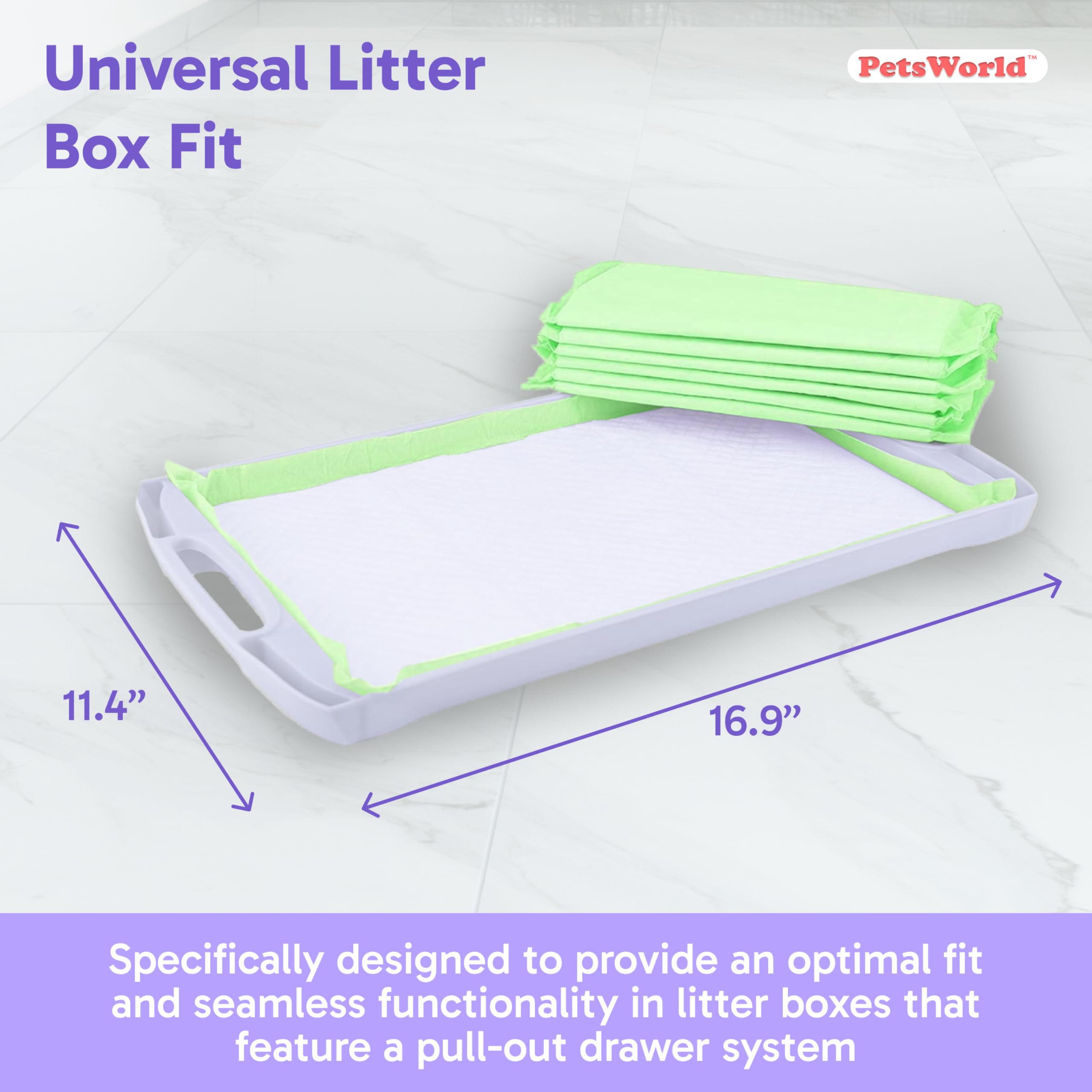 PetsWorld Universal Fit Multi-Cat Pad Refills for Litter Box, Fresh Scented, Ultra-Absorbent, Odor Control, Pack of 800