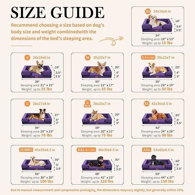 Comfort Expression Waterproof Orthopedic Dog Beds for Extra Large Dog