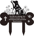 Pet Grave Markers Dog - Metal Memorial Plaques Garden Stakes for Outside Dogs Headstone Decor for Yard