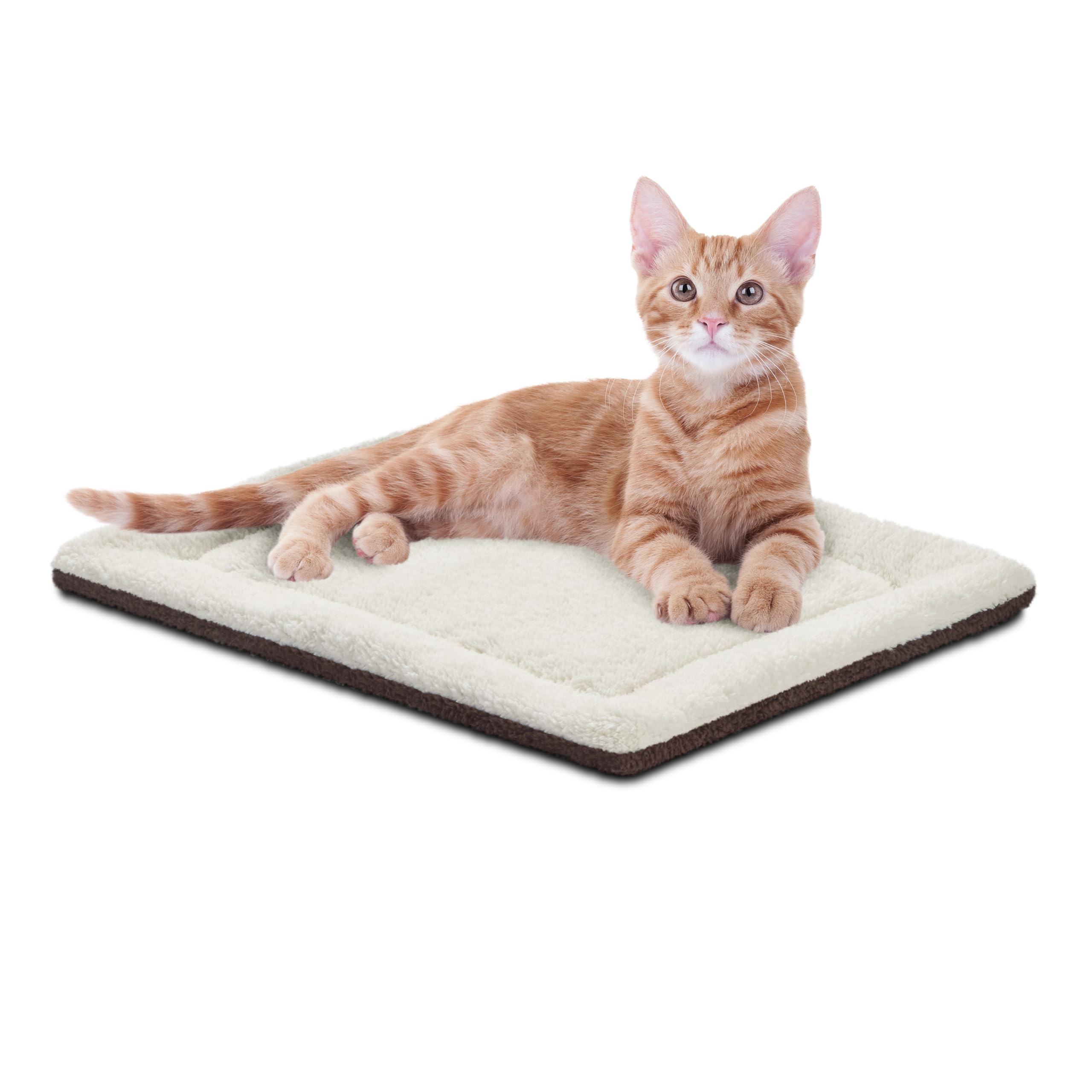 K&H Self-Warming Cat Bed Pad, Self Heating Pad for Outdoor Cat Houses, Warming Mat for Indoor Pet Beds & Furniture, Reversible Blanket, Machine Washable, Small 21 X 17 Oatmeal/ Chocolate