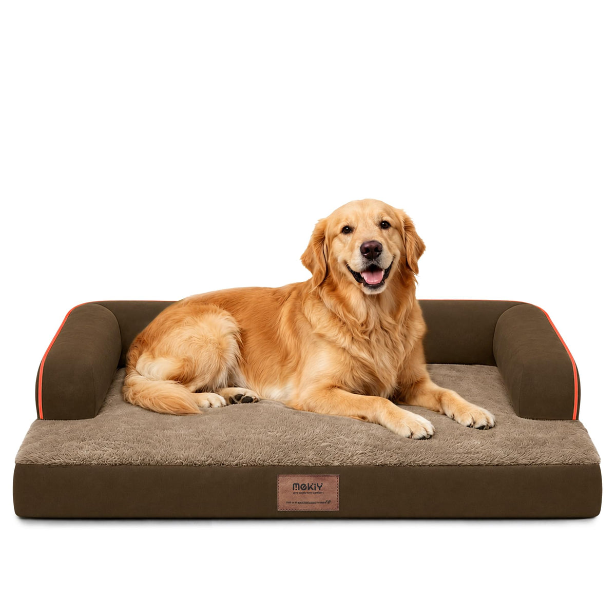 MEKIY Orthopedic Waterproof Dog Bed with Bolster for Extra Large Size Dogs