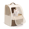 wakytu Cat Carrier Backpack,Pet Backpack Carrier for Small Cats Dogs,Beige