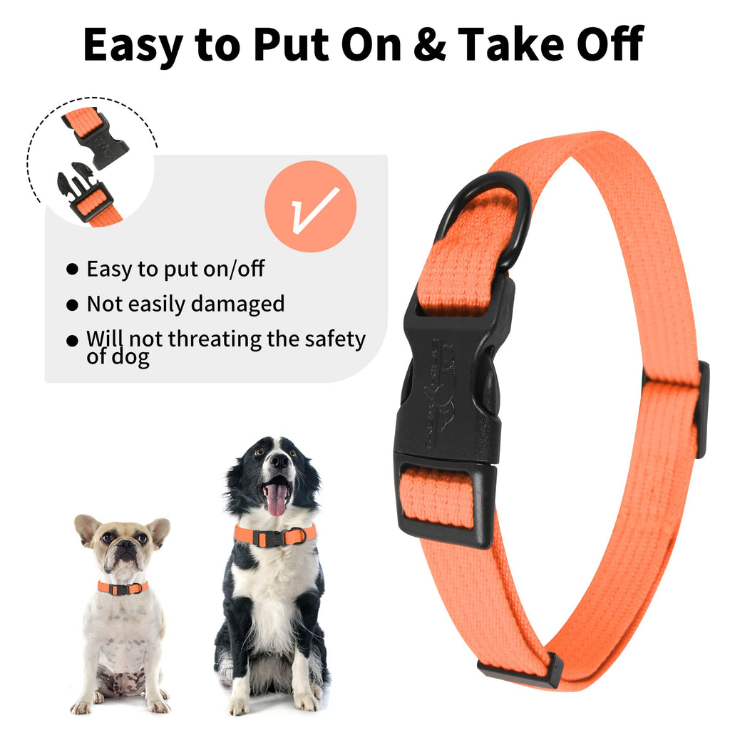 lynxking Dog Collar Soft Padded Breathable Cotton Solid Color Strong Adjustable Pet Collar for Little Puppy