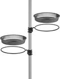 iBorn Bird Feeders Station Mesh Tray and Ring for 1” Pole Stand Station Outdoor Accessory for Humming Bird Feeders for Outside,5SECOND to Install,Fit for 1 Inch Pole,1 Inch Wooden Stick,Pack of 2