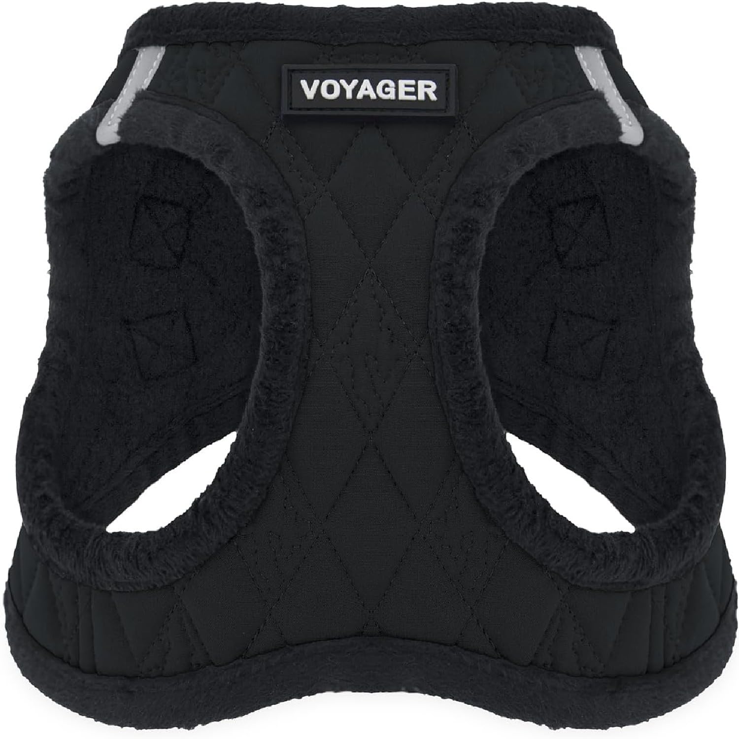 Voyager Step-in Plush Dog Vest Harness -Black Plush, X-Large