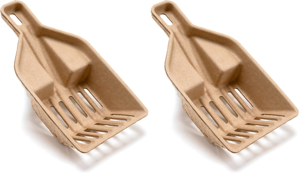 Kitty Sift FiberScoop Disposable Litter Scoop, Plastic-Free & Sustainable - Natural, One Size (Pack of 2)