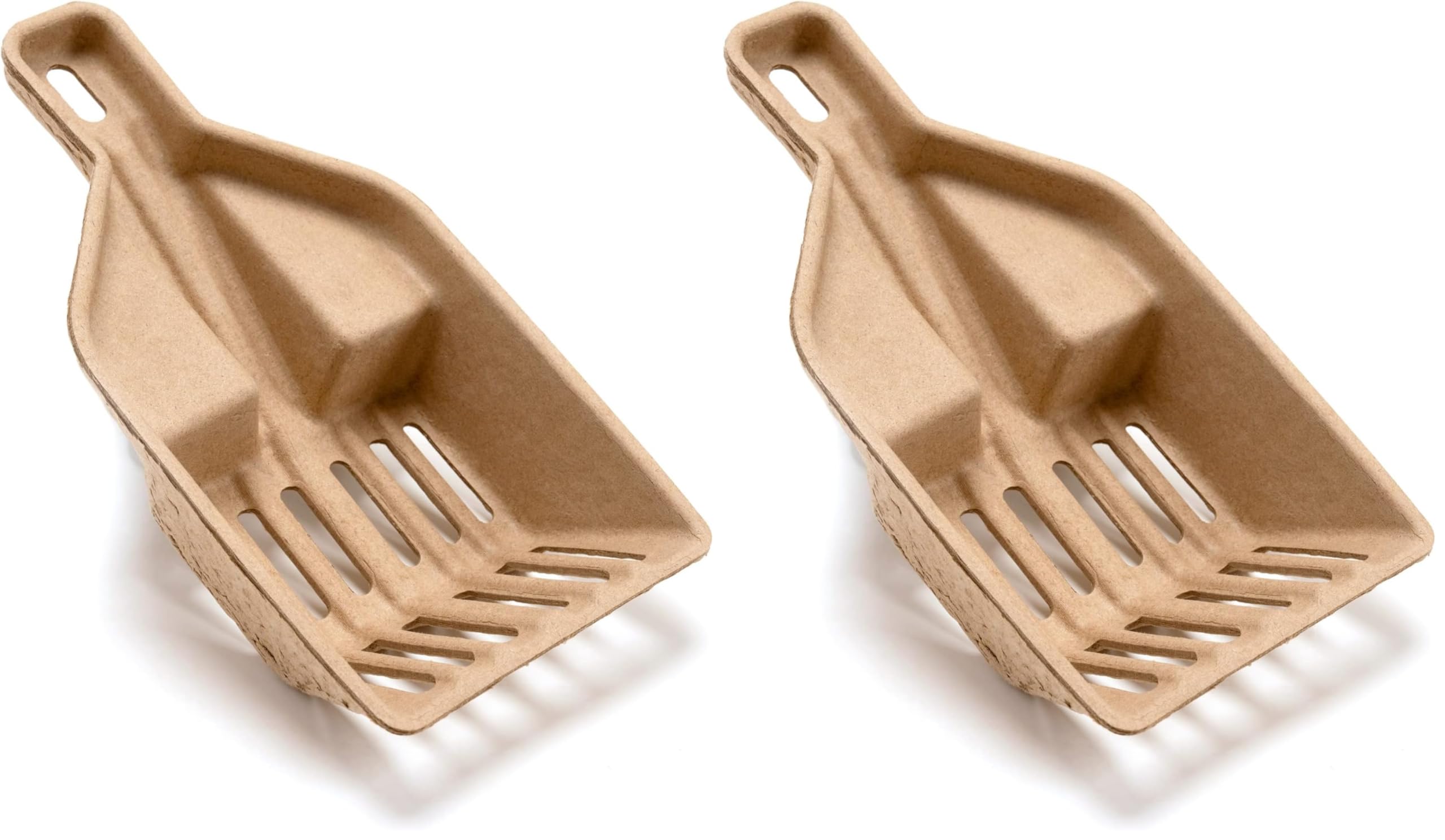 Kitty Sift FiberScoop Disposable Litter Scoop, Plastic-Free & Sustainable - Natural, One Size (Pack of 2)