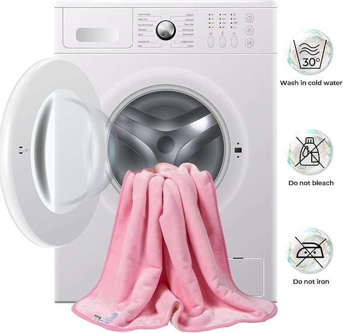 Sunheir Waterproof Dog Blankets for Large Dogs - Cat Blanket Washable for Couch Protection, Soft Sherpa Fleece Puppy Throw Blanket to Prevent Urine Leaks & Protects Furniture, 40"X 50", Pink