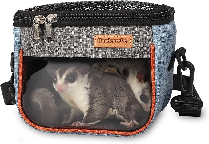 Small Pet Carrier Bag, Breathable & Portable – Small Animal Travel Bag with Detachable Strap Zipper for Sugar Glider, Hamster