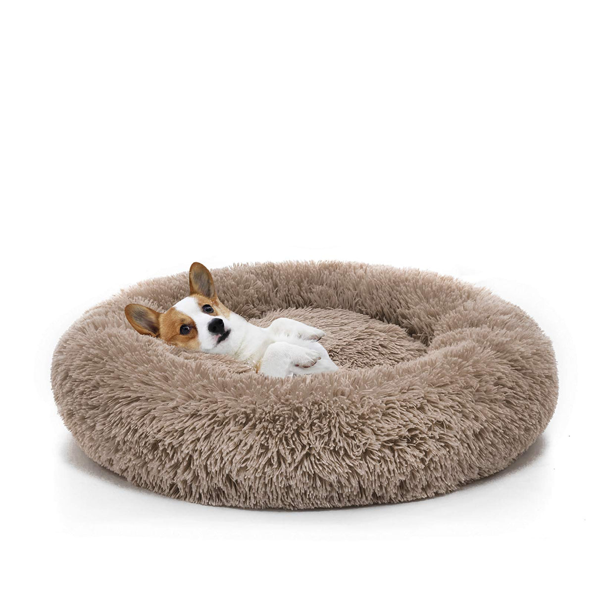 MIXJOY Orthopedic Dog Bed Comfortable Donut Cuddler Round Pet Beds Ultra Soft Washable Dog and Cat Cushion (20''/23''/30'') (23'', Pink)