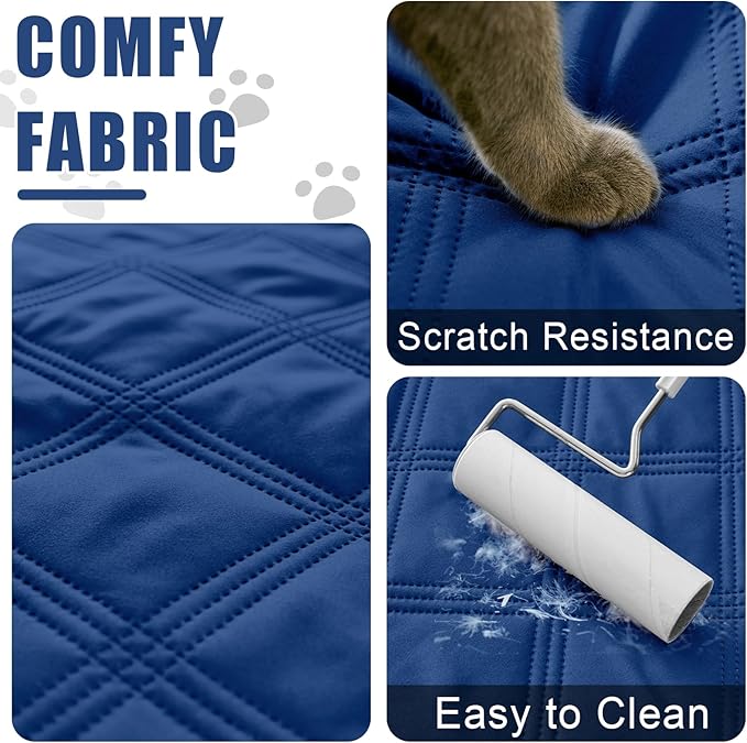 Smiry Waterproof Dog Bed Cover Blanket 30x53, Soft Reversible Pet Blanket, Washable Leakproof Cats Dogs Couch Cover for Sofa, Couch, Furniture, Navy/Navy