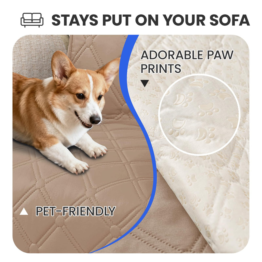 CYCMACO Waterproof Dog Bed Cover Pet Blanket, Soft Couch Cover for Dogs Washable, Non-Slip Dog Blanket Protect Furniture Couch Sofa Car for Puppy Large Dogs Cat (30x70 Inch, Khaki)