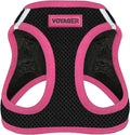 Best Pet Supplies - All Weather Mesh/Plush, Reflective, No Pull Harness for Small, Medium Dogs, Cats - Secure with Hook & Loop Fastener, Buckle, Double D-Rings - Black/Pink Trim, S
