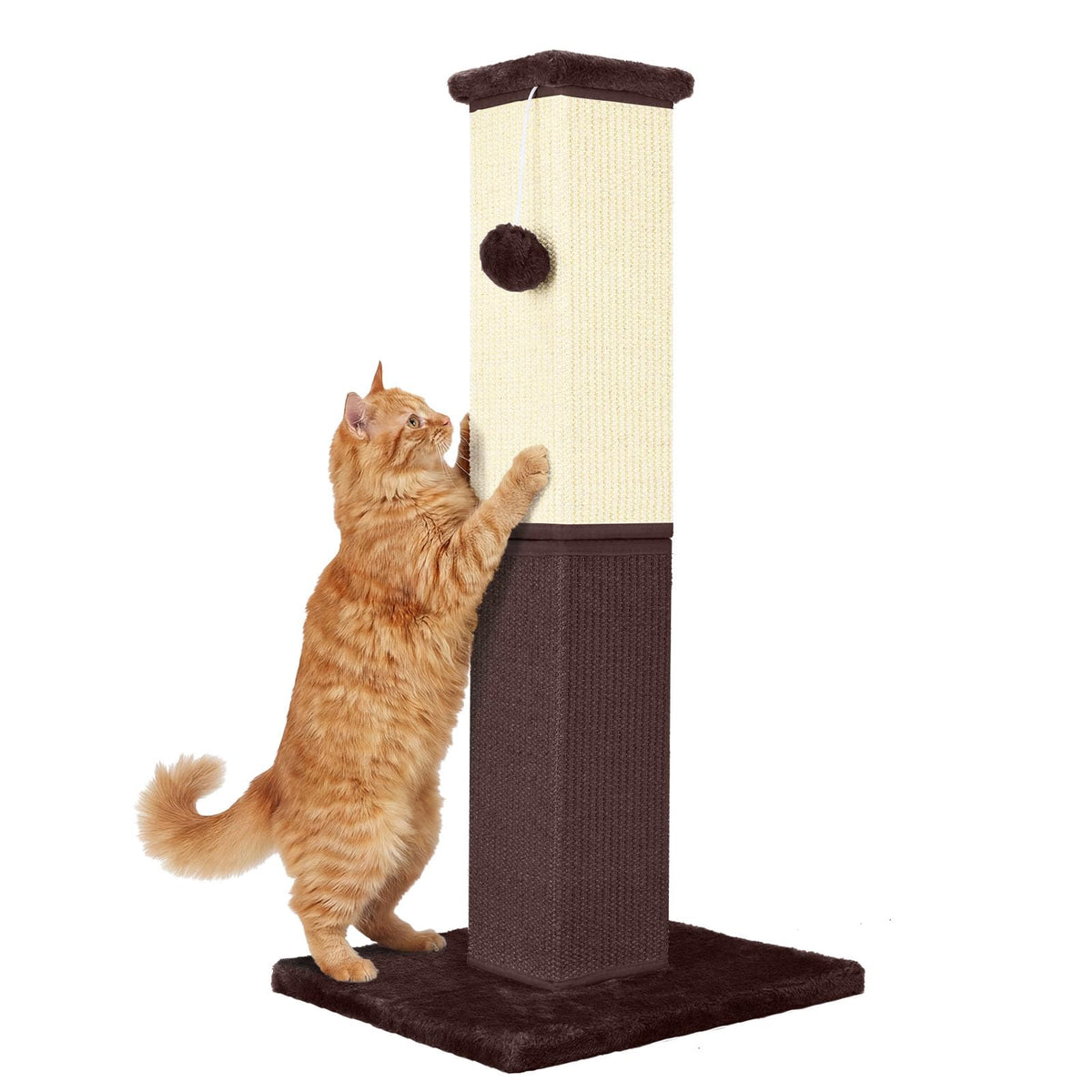 YULOYI Cat Scratching Post for Indoor Cat, 32 Inch Large Cat Scratcher Grey