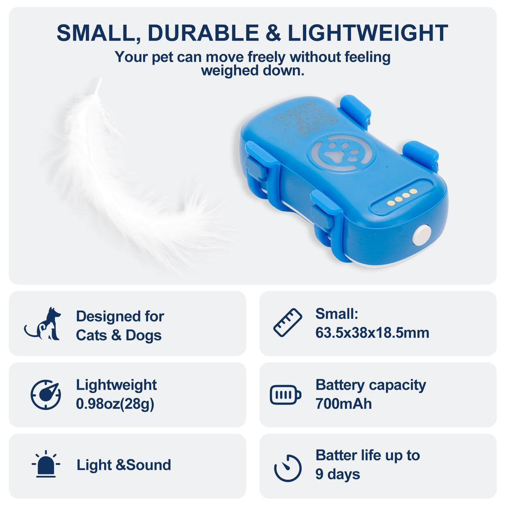 Pet GPS Tracker for Dogs & Cats |Real-Time Location | Subscription Required