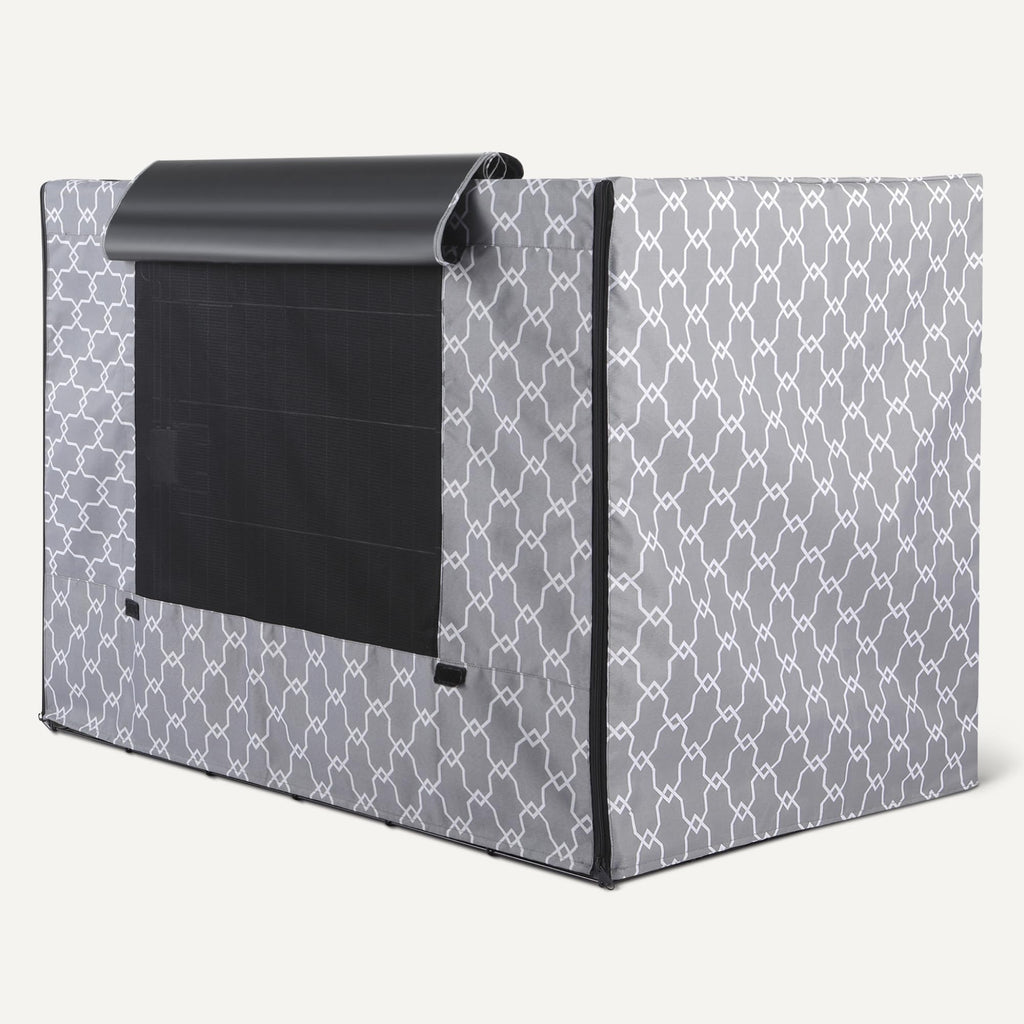 Dog Cage Cover for 42-inch Wire Crates, Heavy-Duty with Zippered Panels
